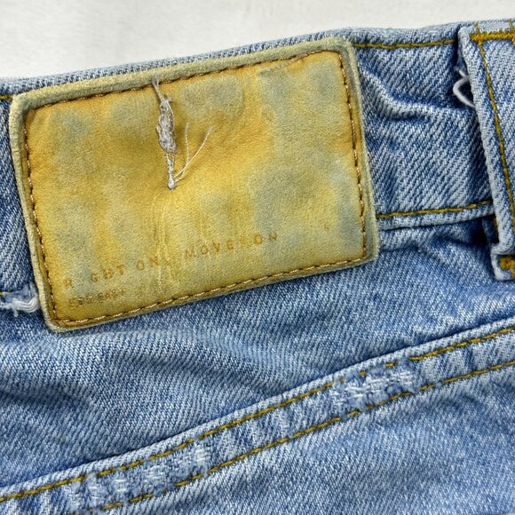 Zara Womens High-Waist Distressed Denim Shorts  Sz 6 Raw Hem Elastic Waistband - Picture 3 of 14